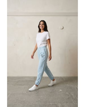 Midja-höga tryckta bomull-lycra joggers