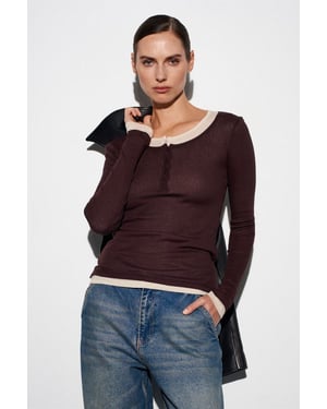 Slim Fit Katoenen Knopenblouse