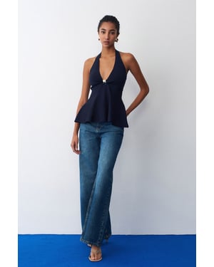 Naadloze Halter Peplum Blouse