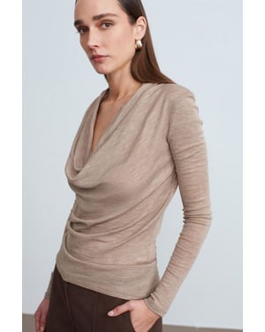 Slim-fit Wol Cowl Neck Blouse