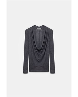 Slim-fit Wol Cowl Neck Blouse