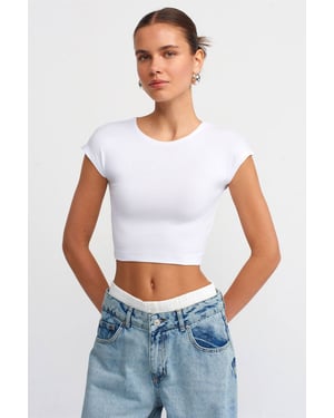 Slim Fit Crop Jersey Blouse