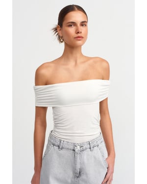 Off-Shoulder Slim Fit Jersey Blouse