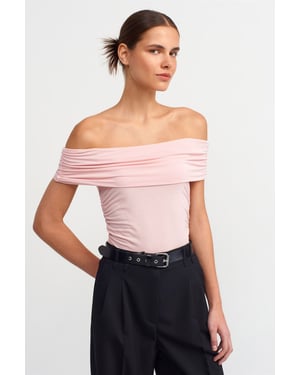 Off-Shoulder Slim Fit Jersey Blouse
