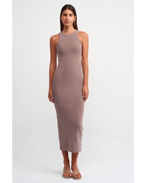 Geribbelde Bodycon Maxi Jurk
