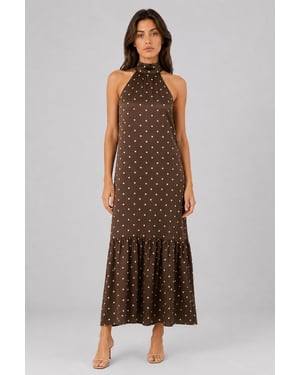 Polkadot Halter Maxi Jurk
