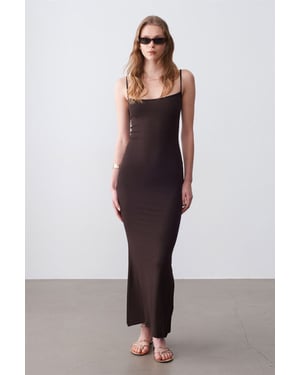 Ribbad Bodycon Maxiklänning
