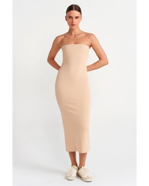 Strapless Bodycon Midi-Jurk
