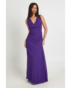 Chiffon Cowl Neck Maxi Dress