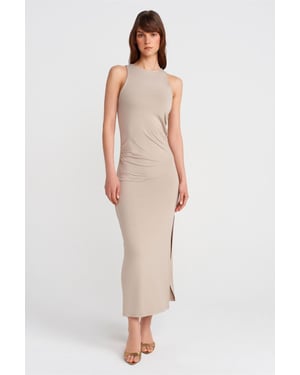 Mouwloze Bodycon Maxi-jurk met Split