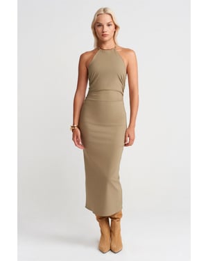 Halternekk Bodycon Midi-jurk