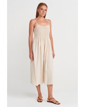 Strapless A-lijn Midi-jurk