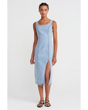 Dames Midi Bodycon Jeansjurk