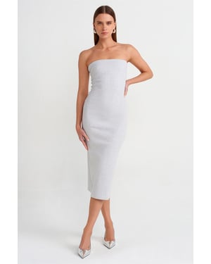 Strapless Bodycon Midi-jurk