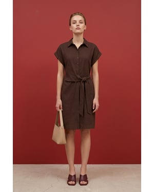 Katoenen Poplin Mini Overhemdjurk