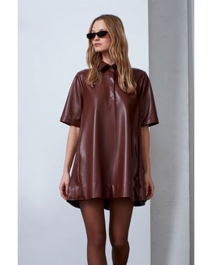 Luxe Fit Faux Leather Mini Shirtjurk