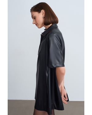 Luxe Fit Faux Leather Mini Shirtjurk