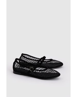 Tilly Mesh Mary-Jane Faux Leather Ballet Pumps