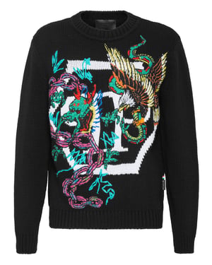 Pullover Med Rund Hals Tattoo