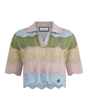 Knitted Polo T-Shirt Color Wave Wave