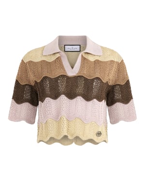 Knitted Polo T-Shirt Color Wave Wave