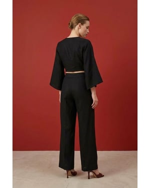 Katoenen Co-ord Set met Strikdetail