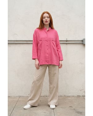 Overize Linnenmix Lange Mouwen Shirt