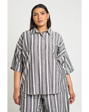 Plus Oversized Stripe Shirt