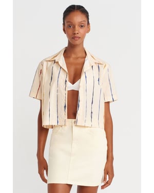 Dames Gestreepte Crop Shirt