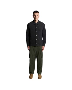 Lyle & Scott Heren Relaxed Fit Overhemd (Zwart)