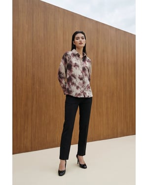 Snake Print Satin Woven Shirt