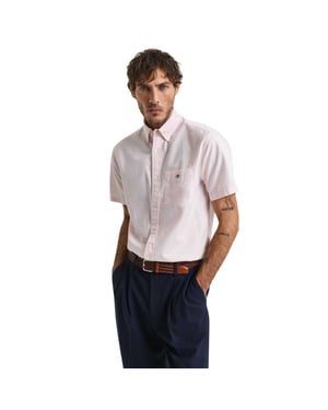 Gant Heren Klassiek Oxford Overhemd met Korte Mouwen (Roze)