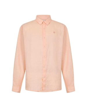 Timberland Heren Linnen Relaxed Fit Overhemd (Perzik)