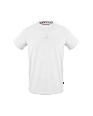 Aquascutum T-shirt med broderad logotyp för män (Vit)