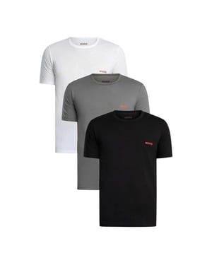 Hugo T-shirt med Triplettlogga för herrar (3-pack) (Svart/grå/vit)