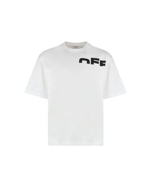 Off White Heren Shred Skater T-Shirt (Wit, Zwart)