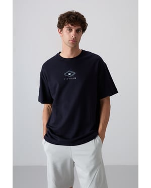 Överdimensionerad T-shirt i bomullsblandning med logotyp