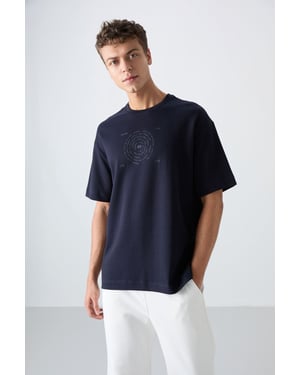 Oversized bomullsblandning crew neck t-shirt