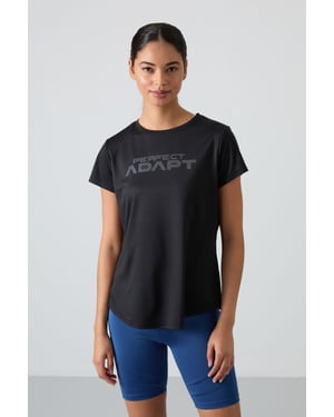 Geprinte Polyester Crew Neck T-shirt