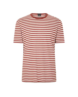 Boss T-shirt met strepen voor heren van Tiburt (Bruin)