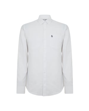 Original Penguin Heren Oxford Katoenen Button-Down Overhemd (Briljant wit)