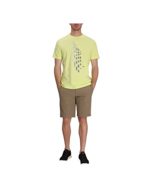Boss Heren T-shirt met geometrisch patroon, stretch, normale pasvorm (Groen)