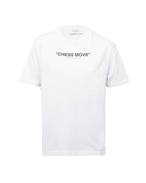 Off White Dam/Ladies Chess Move bomulls-T-shirt (Vit/Svart)