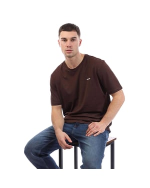 Hugo Heren Dero 99 Katoen Normaal T-Shirt (Bruin)