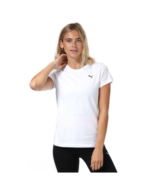 Puma Dames/Dames Klein Logo Katoenen T-Shirt (Wit)
