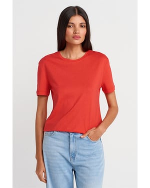 Dames Katoen Modal Rondhals T-Shirt