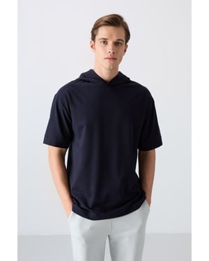 Oversized Hoodie T-shirt met Korte Mouwen