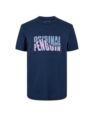 Original Penguin T-shirt med rund hals och originell text för män (Yale Blue)