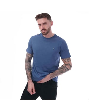 Farah Heren Dean Katoen T-Shirt (Blauw)