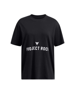Under Armour Dames/Dames Project Rock Tekst Losjes T-shirt (Zwart)